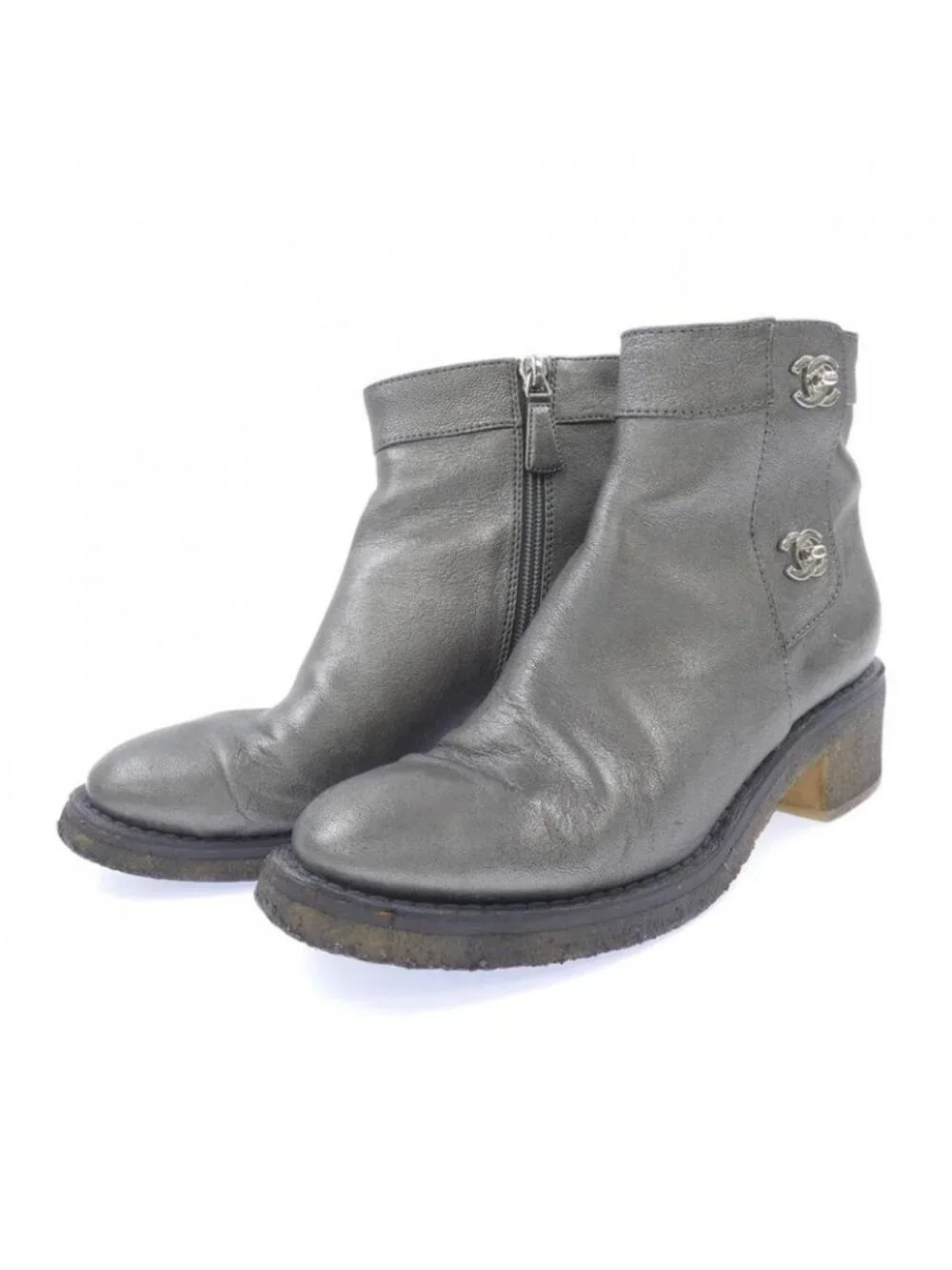 Chanel Turnlock Boots Gray 37 - Picture 3 of 6